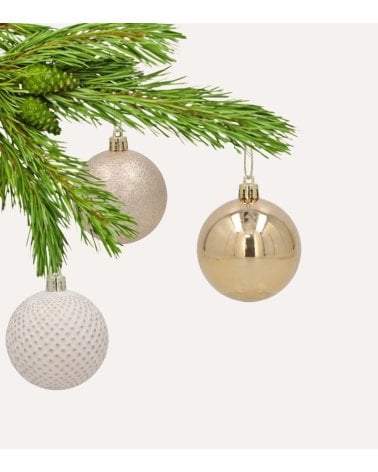 Set de 12 Bolas Brillantes y Rugosas para Árbol