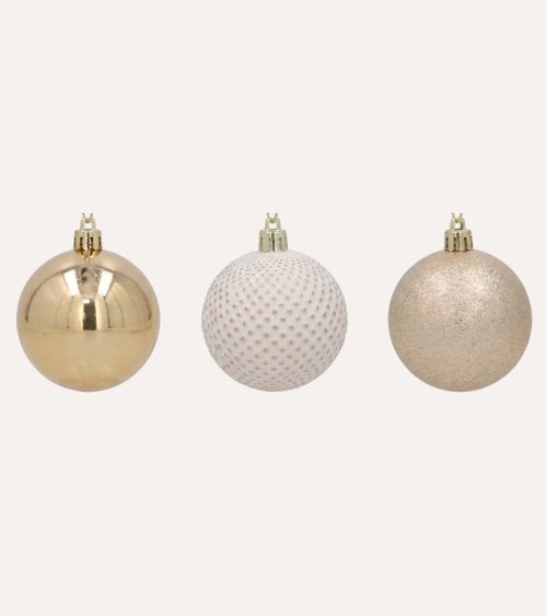 Set de 12 Bolas Brillantes y Rugosas para Árbol