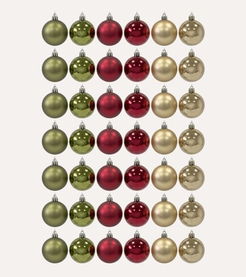 Set de 42 Bolas Vela Lisas para Árbol