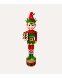 Figura Decorativa Elfo con Regalo Navideño de Poliresina