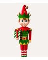Figura Decorativa Elfo con Regalo Navideño de Poliresina