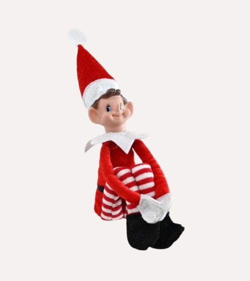 Figura Decorativa de Elfo Navideño Sentado