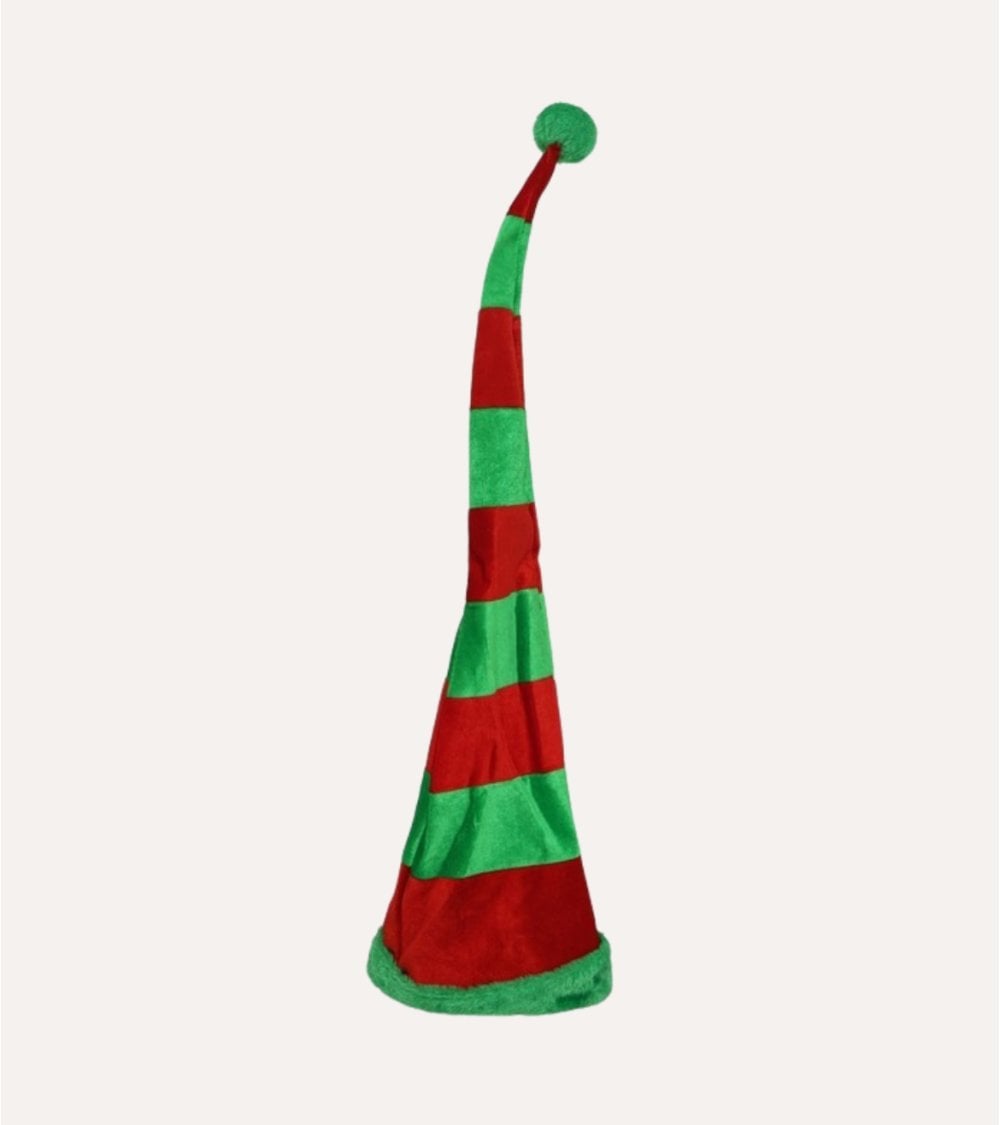 Gorro de Elfo Navideño con Rayas de Tejido