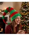 Gorro de Elfo Navideño con Rayas de Tejido