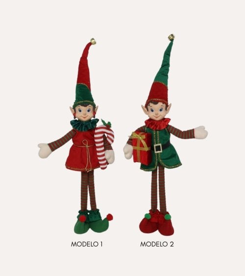 Figura Decorativa de Muñeco Elfo Navideño