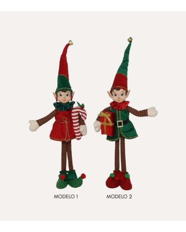 Figura Decorativa de Muñeco Elfo Navideño