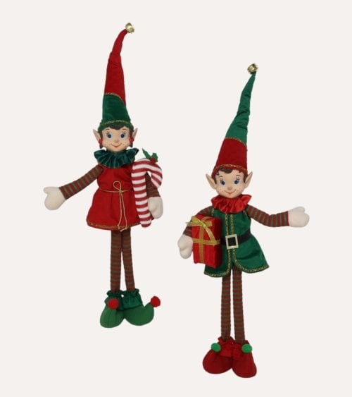 Figura Decorativa de Muñeco Elfo Navideño