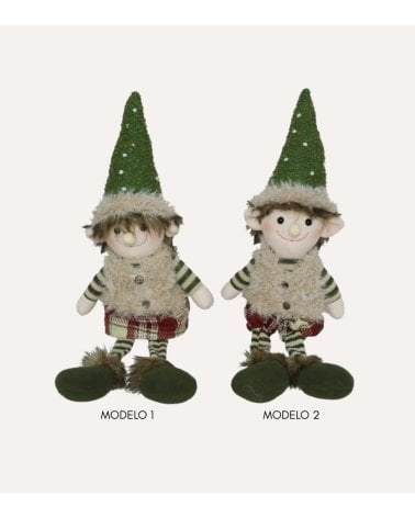 Figura Decorativa de Elfo Elvar Navideño Sentado