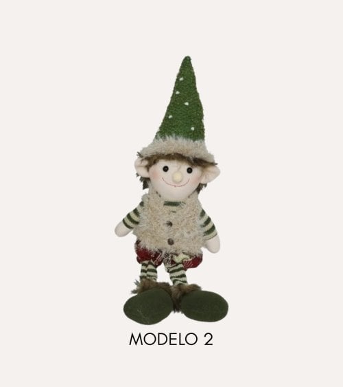 Figura Decorativa de Elfo Elvar Navideño Sentado