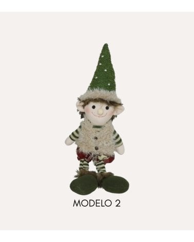 Figura Decorativa de Elfo Elvar Navideño Sentado