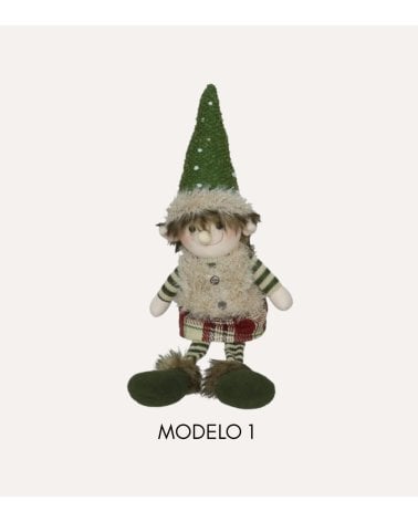 Figura Decorativa de Elfo Elvar Navideño Sentado