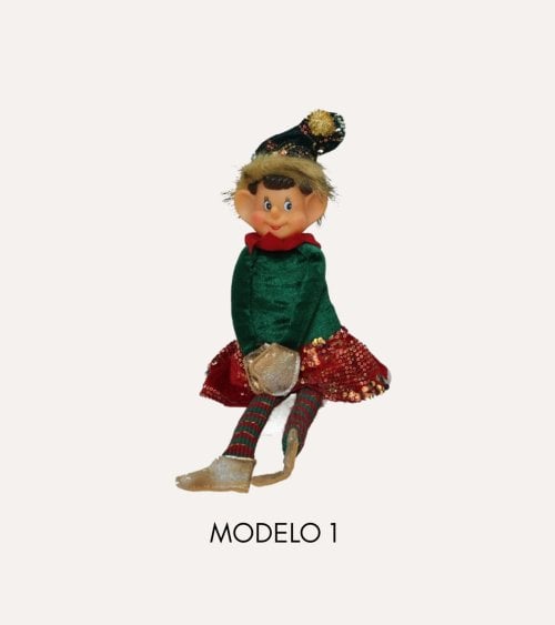 Figura Decorativa de Elfo con Lentejuelas