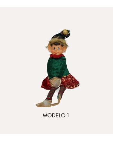 Figura Decorativa de Elfo con Lentejuelas
