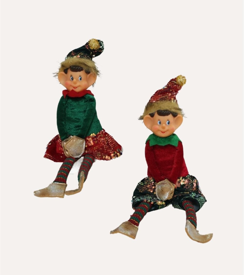 Figura Decorativa de Elfo con Lentejuelas