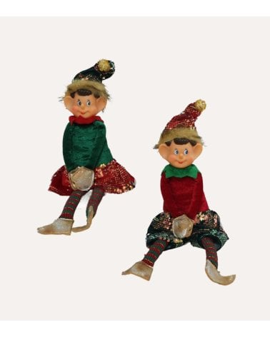 Figura Decorativa de Elfo con Lentejuelas