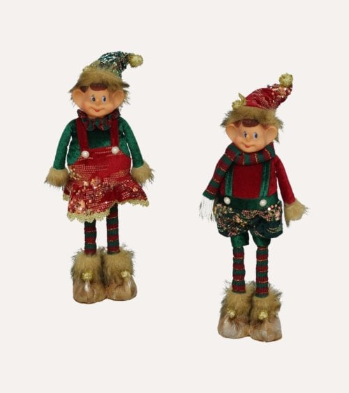 Figura Decorativa de Elfo Navideño con Botas