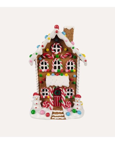 Figura Decorativa de Casa de Jengibre Navideña con Dulces