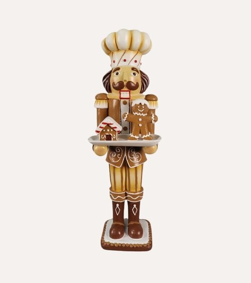 Figura Decorativa de Soldado Navideño con Bandeja