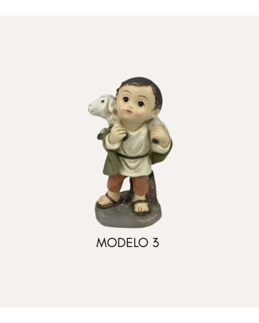 Figura de Niño con Animal para Belen Navideño
