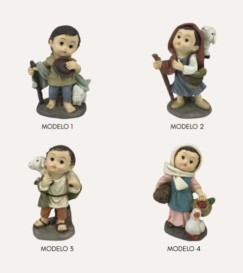 Figura de Niño con Animal para Belen Navideño