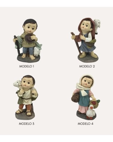 Figura de Niño con Animal para Belen Navideño