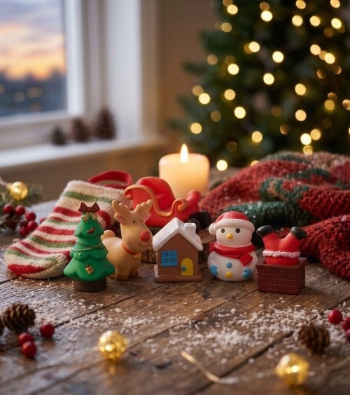 Set de 9 Juguetes Navideños de PVC