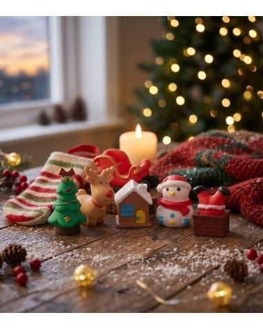 Set de 9 Juguetes Navideños de PVC