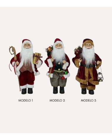Figura Decorativa Papá Noel Tradicional con Regalos