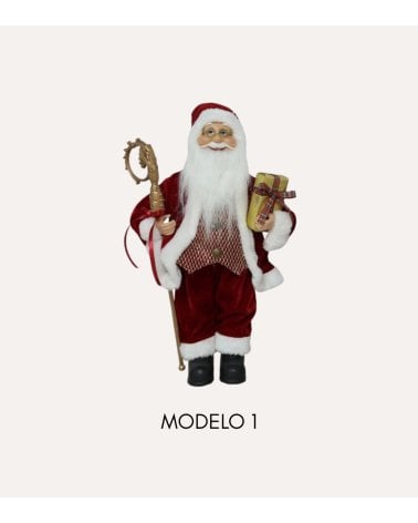 Figura Decorativa Papá Noel Tradicional con Regalos