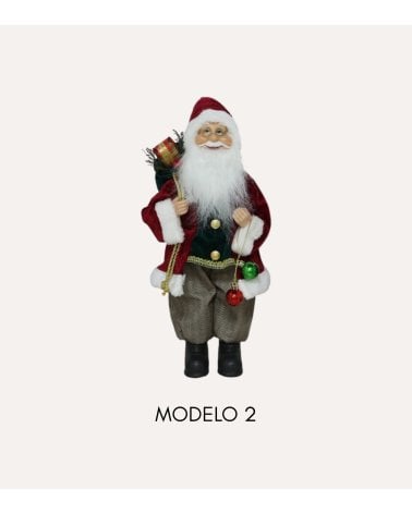 Figura Decorativa Papá Noel Tradicional con Regalos