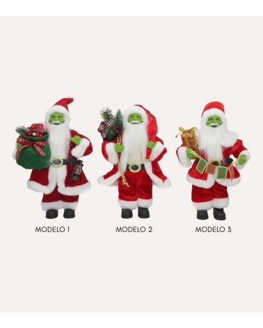 Figura Decorativa Grinch Vestido de Papa Noel con Regalos
