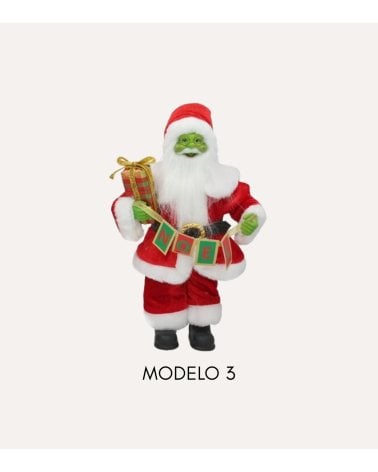 Figura Decorativa Grinch Vestido de Papa Noel con Regalos