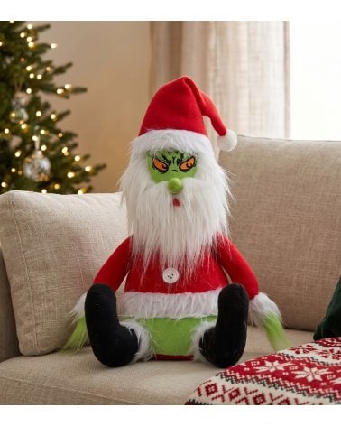 Figura Decorativa Grinch Navideño Sentado de Poliéster