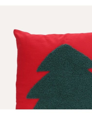 Cojín Decorativo Árbol Navideño Estilo Tufting de Poliéster