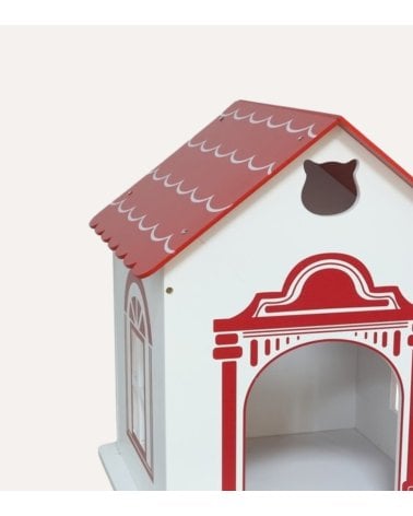 Casa de Mascota Navideña de Madera
