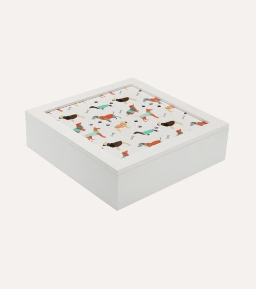 Caja de té Amico Cuadrada de MDF