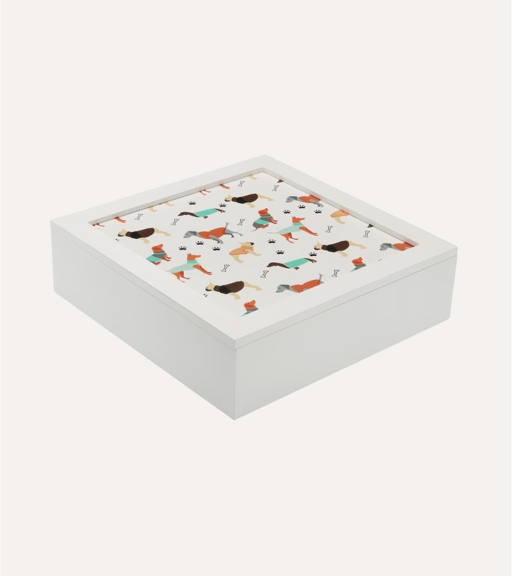 Caja de té Amico Cuadrada de MDF