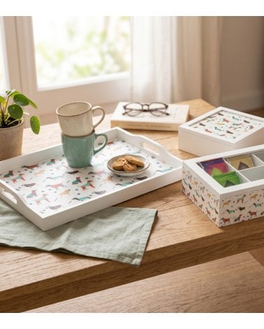 Caja de Té Amico con 6 Compartimentos de Madera