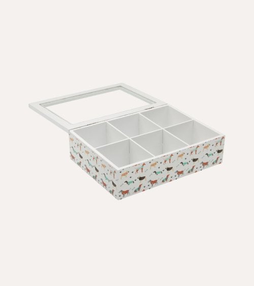 Caja de Té Amico con 6 Compartimentos de Madera