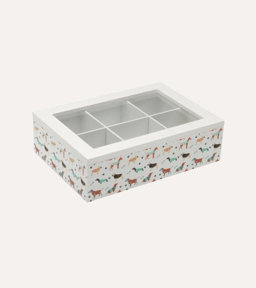 Caja de Té Amico con 6 Compartimentos de Madera
