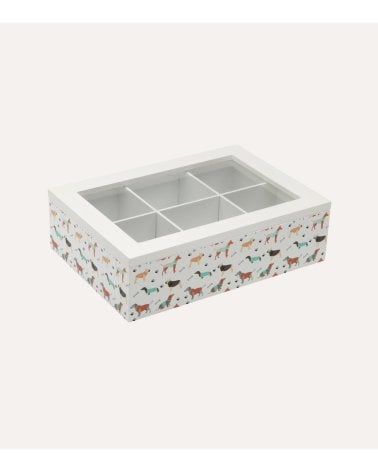 Caja de Té Amico con 6 Compartimentos de Madera