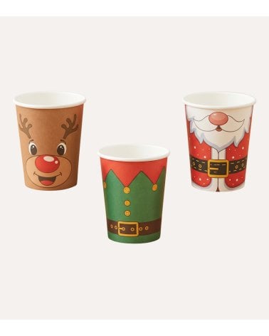 Set de 24 Vasos Desechables Navideño de Papel