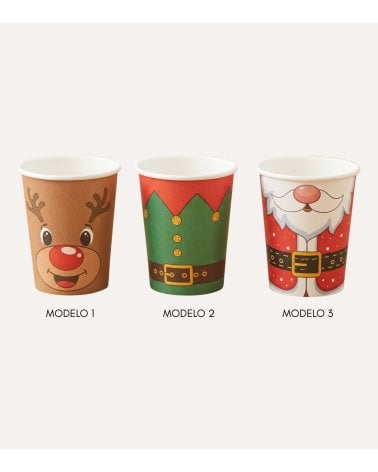 Set de 24 Vasos Desechables Navideño de Papel