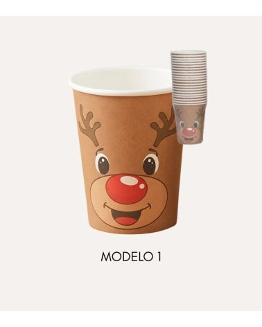 Set de 24 Vasos Desechables Navideño de Papel