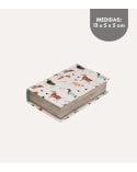 Libro Decorativo con Compartimento Amico de Lienzo y Madera