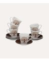 Set de 6 Tazas y Platos Gaia para Café de Porcelana