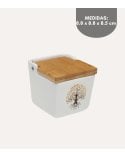 Salero Gaia de Cerámica con Tapa de Bambú
