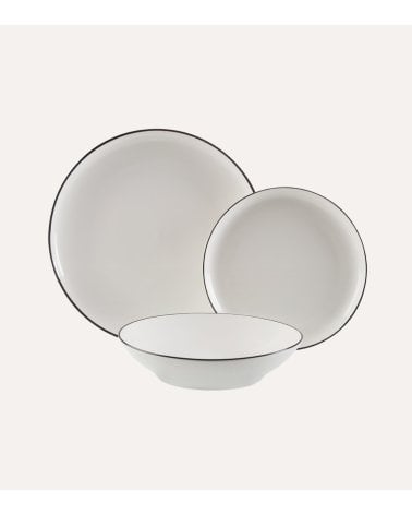 Vajilla de 18 Pieza Burdeos de Porcelana