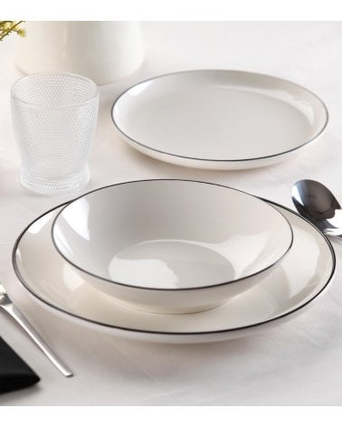 Vajilla de 18 Pieza Burdeos de Porcelana