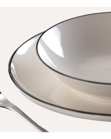 Vajilla de 18 Pieza Burdeos de Porcelana